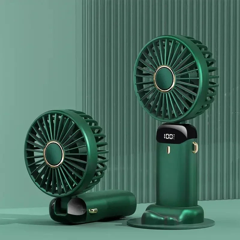 Mini ventilateur rechargeable 5 vitesses avec affichage batterie